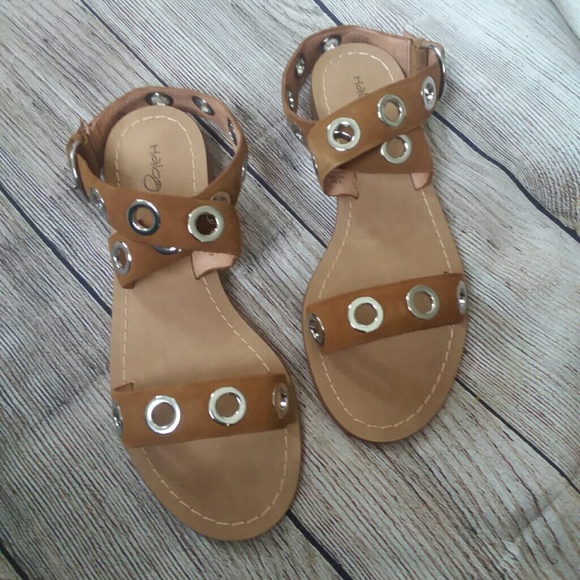 Halogen Shoes - Halogen Brown Ankle Strap Flat Sandals SZ 6.5